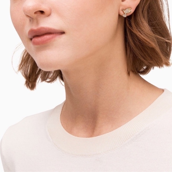 KATE SPADE • Grandma’s Closet Gold Hummingbird Necklace & Earrings Matching Set - Picture 2 of 11